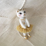 Porcelain cat doll necklace- Kate ballerina ..  Sautoir chat en porcelaine - Kate danseuse
