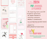 Happy 2024 Planner & Journal (DIGITAL) -english .. Joyeuse 2024 Planificateur & Journal (DIGITAL) - français