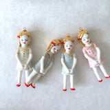 Porcelain doll necklace with gold dots - Agathe .. Agathe sautoir poupée en porcelaine, robe à pois or