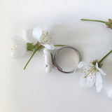 Sakura- porcelain adjustable ring  .. Sakura- bague ajustable en porcelaine
