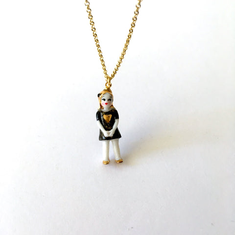 Doll Pendant Necklace and Personalized engraving in 14 KT GOLD - LdiLinda  Gioielli Personalizzati