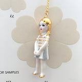 Porcelain doll necklace - Martine .. Martine sautoir poupée en porcelaine