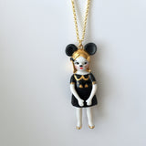 Porcelain Mickey doll necklace  .. Mickey en porcelaine collier