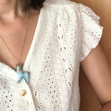 blue Bambi- porcelain necklace .. Bambi bleu- collier en porcelaine