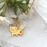My Little Cat - vermeil gold pendant .. Pendentif Mon Petit Chat en vermeil