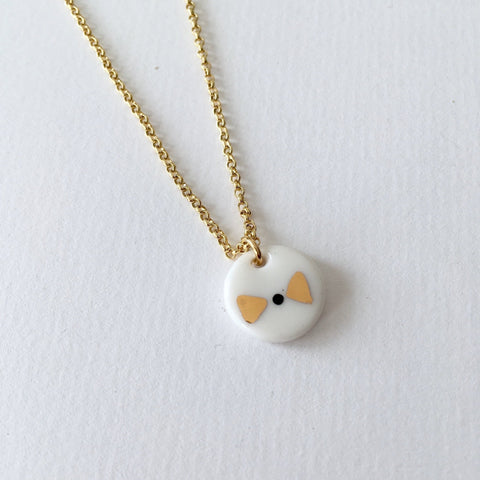 Bow-Tiny porcelaine Simply Lovely necklace .. Noeud-collier Simply Lovely en porcelaine