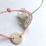 My little heart - pink porcelain bracelet .. Mon petit coeur - bracelet rose en porcelain