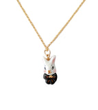 Miniature porcelaine rabbit necklace .. collier mini lapin en porcelaine