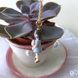 mini Alice in Wonderland- porcelain doll necklace .. mini Alice - collier en porcelaine