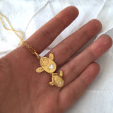 My Angel - vermeil gold pendant .. Pendentif Mon Ange en vermeil