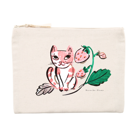 Pink cat pouch .. Pochette chat rose